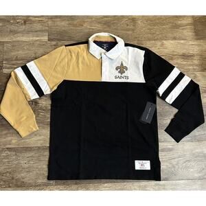 NWT Men’s Medium Tommy Hilfiger x NFL New Orleans Saints Long Sleeve Rugby Polo